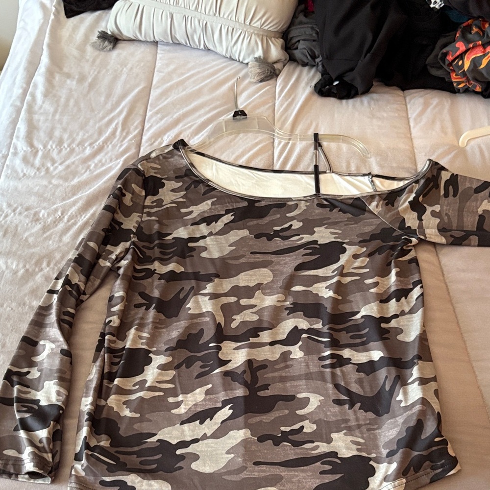 Camouflage Long Sleeve Women's Top